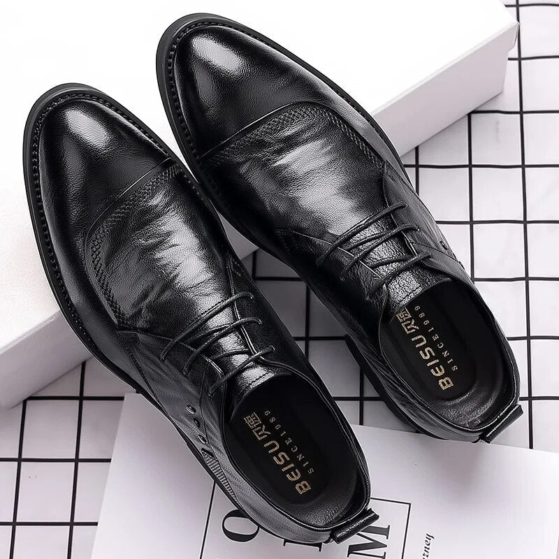 Ddbos Dress Shoes for Men Genuine Leather Business Formal Oxfords Footwear Quality Leather Loafers Zapatos Hombre Man Wedding Shoes