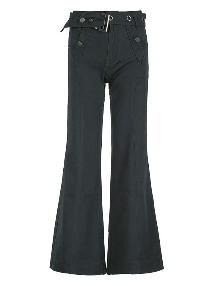 Ddbos - Y2K Low Rise Flare Jeans