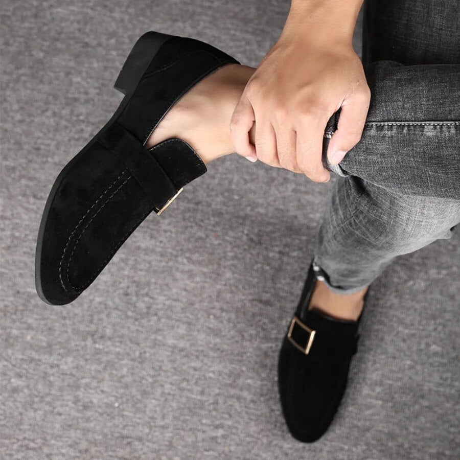 Ddbos Spring New Mens Casual Business Shoes Loafers Men Dress Shoes Faux Suede Driving Shoes Fashion Formal Shoes for Men Sneakers