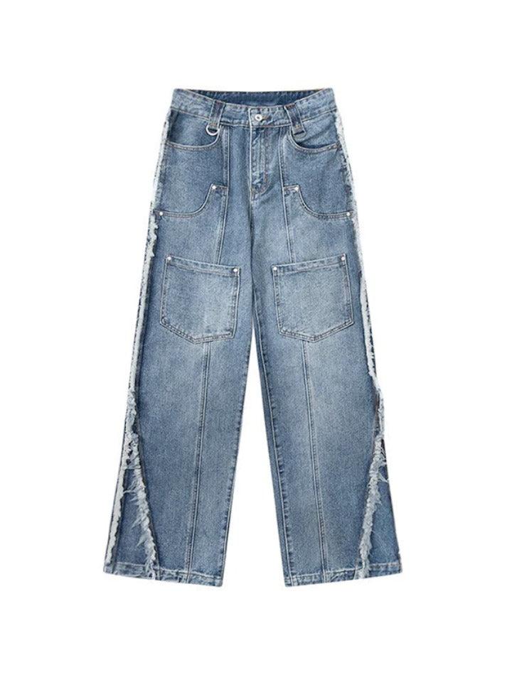 Ddbos - Vintage Multi Pocket Raw Trim Boyfriend Jeans