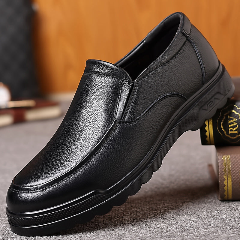 Ddbos Handmade Genuine Leather Shoes for men Casual Soft Rubber Loafers Business dress Shoes Casual Plus Velvet Spring Autumn Luxury