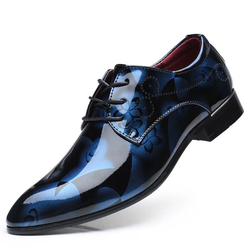 Ddbos Office Men Dress Shoes Floral Pattern Men Formal Shoes Leather Luxury Fashion Groom Wedding Shoes Men Oxford Shoes Dress