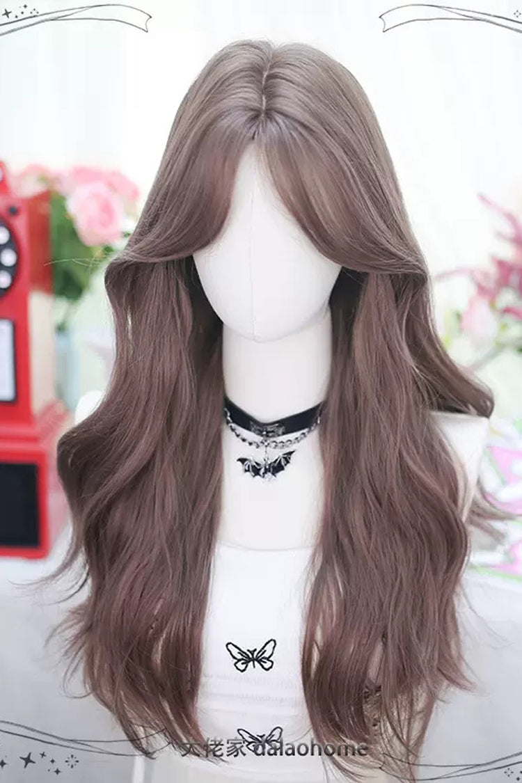 Ddbos - Milk Tea Rose Pink Sweet Lolita Long Curly Wigs