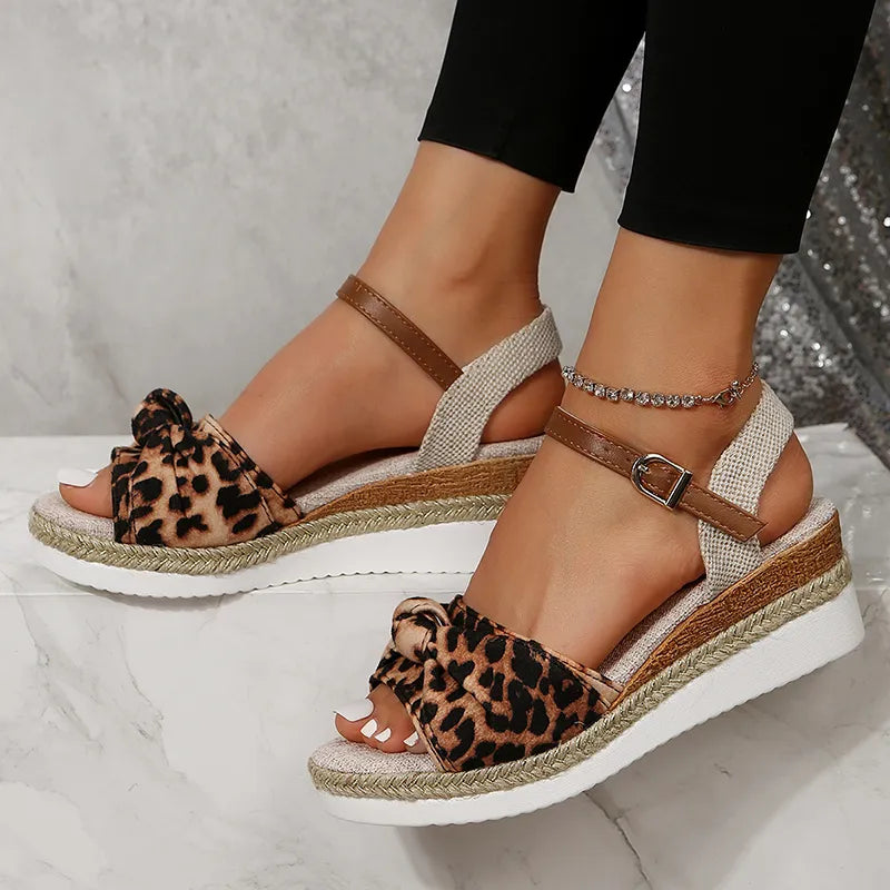 Ddbos Summer Mix Color Platform Sandals Women Comfort Med Heels Espadrille Shoes Woman Ankle Buckle Wedges Sandalias De Mujer