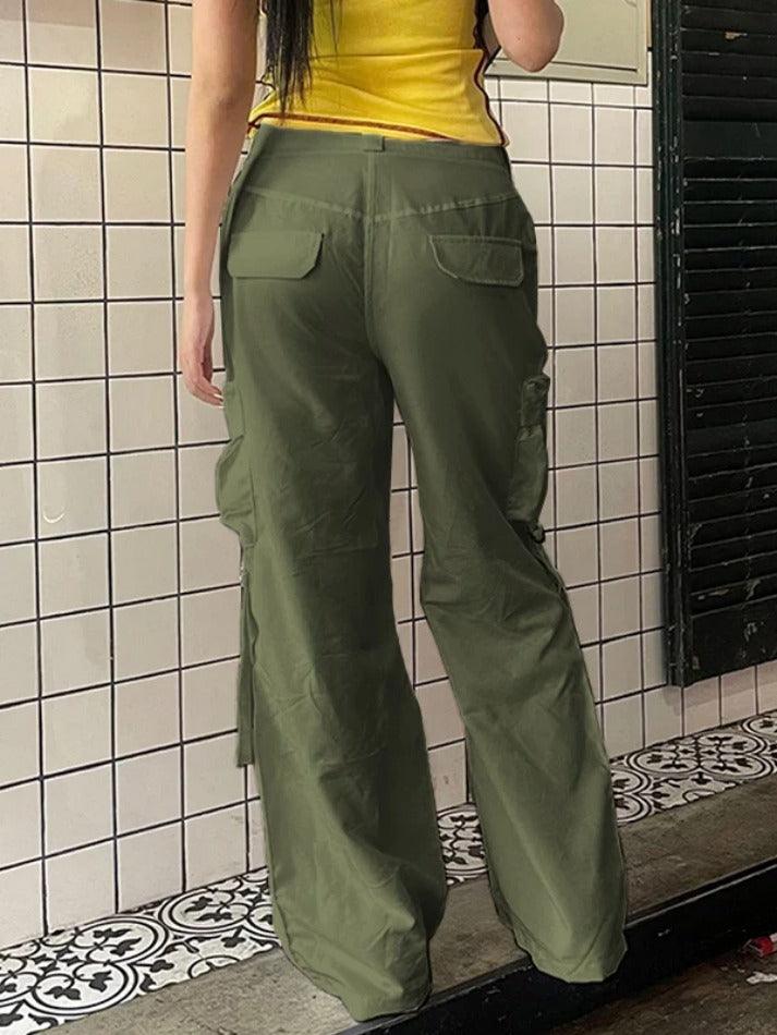 Ddbos - Low Rise Side Zip Up Cargo Pants