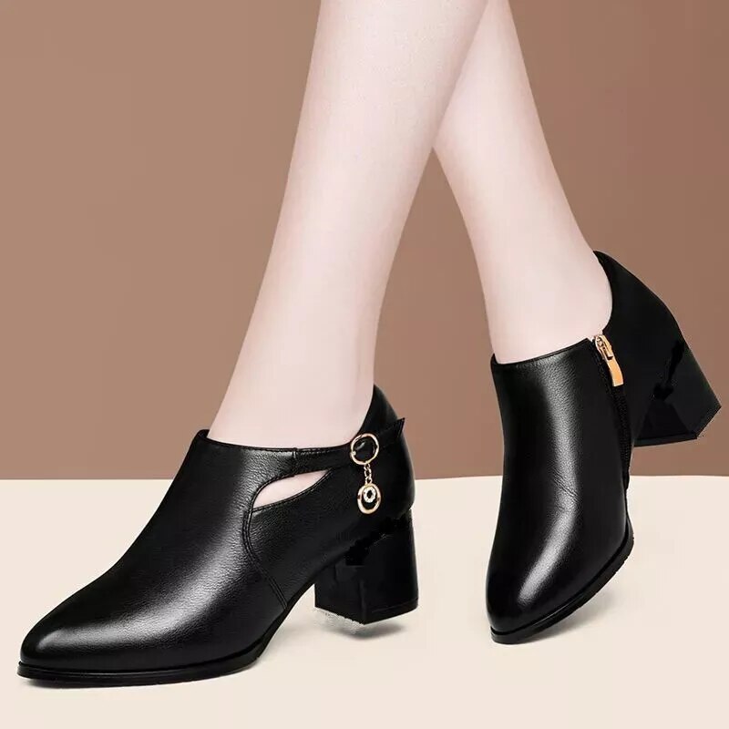 Ddbos Botas Femininas Women Cute Sweet High Quality Square Heel Short Ankle Boots Lady Casual Street Winter Heel Shoes A790B