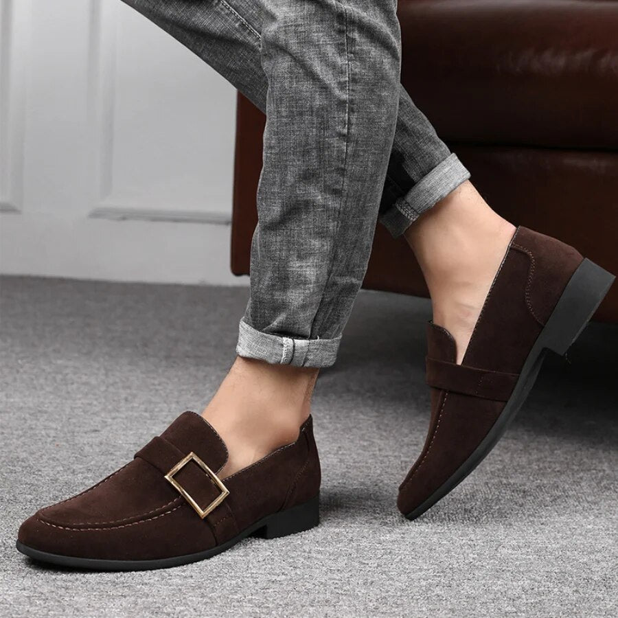 Ddbos Spring New Mens Casual Business Shoes Loafers Men Dress Shoes Faux Suede Driving Shoes Fashion Formal Shoes for Men Sneakers