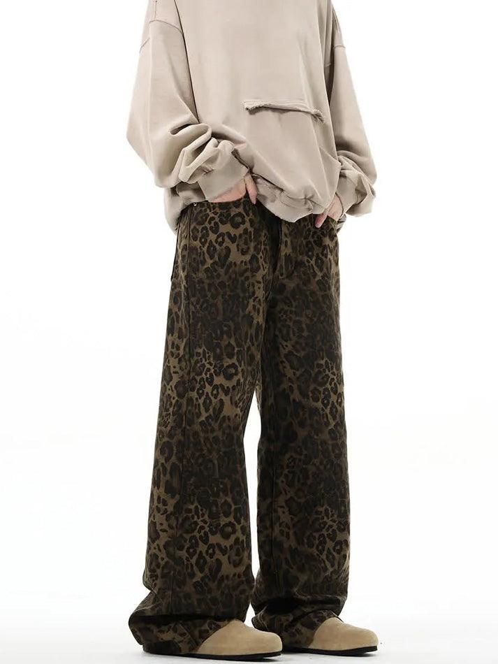 Ddbos - Leopard Print Straight Leg Jeans