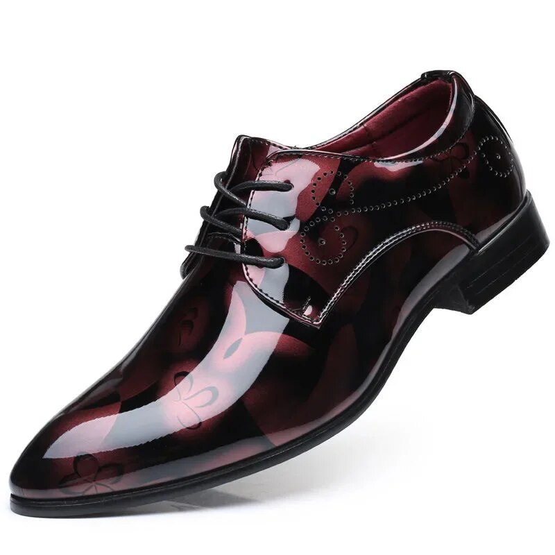 Ddbos Office Men Dress Shoes Floral Pattern Men Formal Shoes Leather Luxury Fashion Groom Wedding Shoes Men Oxford Shoes Dress