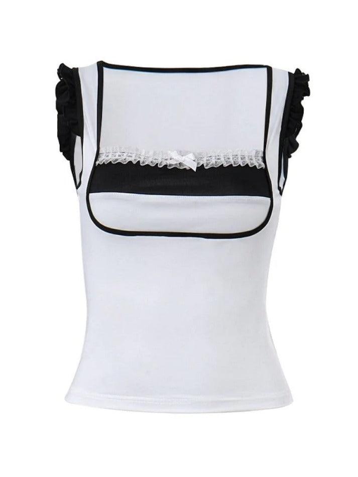 Ddbos - Lace Trim Tank Top