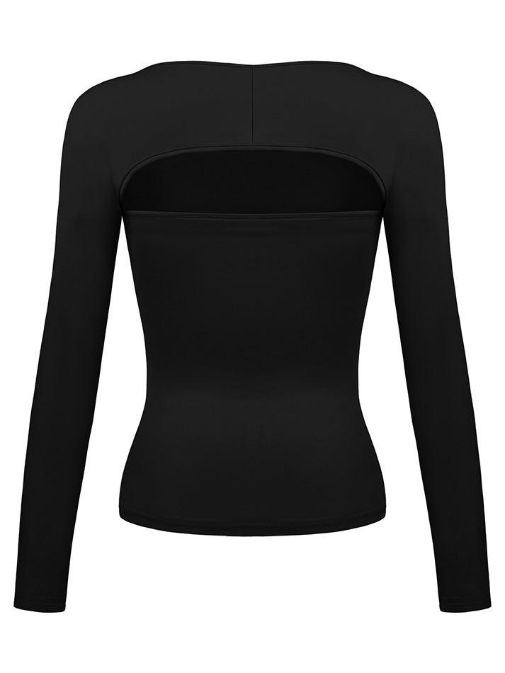 Ddbos - Bandeau Top Tight Smock Two Piece Long Sleeve Tee