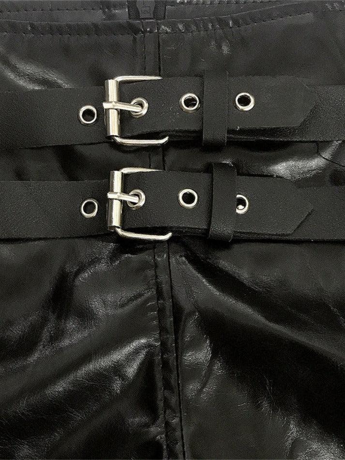 Ddbos - Punk Leather Hollow Shorts