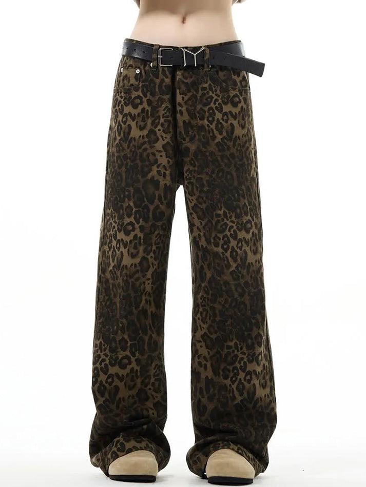 Ddbos - Leopard Print Straight Leg Jeans