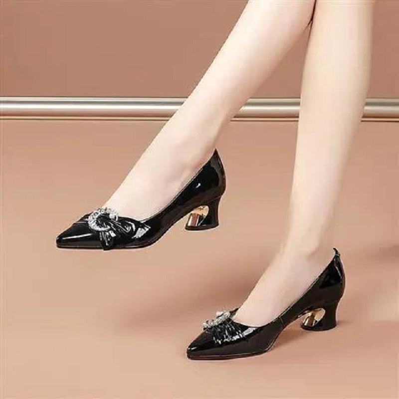 Ddbos Cresfimix Sapatos Femininas Women Fashion Black Square Heel Shoes Lady Cute Comfort Spring & Summer Hollow Out Heel Shoes