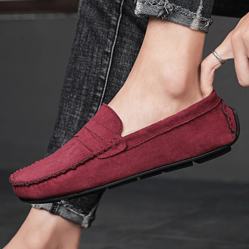 Ddbos Trend Suede Men Casual Shoes Breathable Comfort Slip-on Mens Driving Shoes Fashion Men Lazy Shoes Luxury Brand Loafers Moccasins