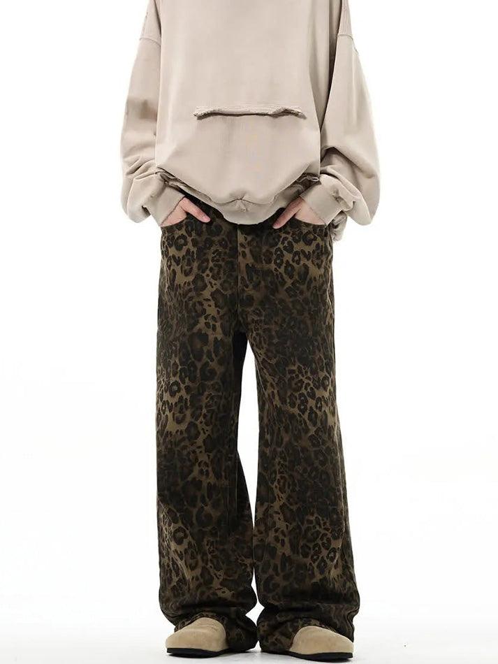 Ddbos - Leopard Print Straight Leg Jeans