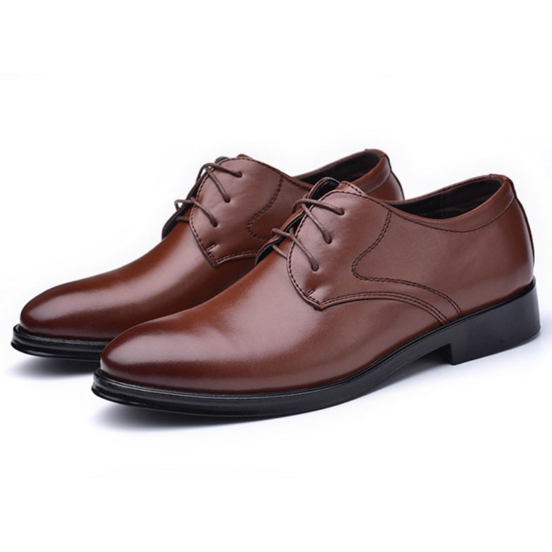 Ddbos Plus Size Man Shoes Formal PU Leather Shoes for Men Lace Up Oxfords for Male Wedding Party Office Business Casual Shoe Men