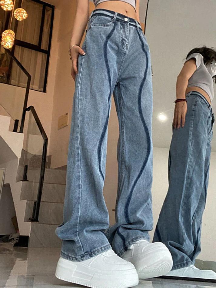 Ddbos - Creative Wash High Rise Boyfriend Jeans