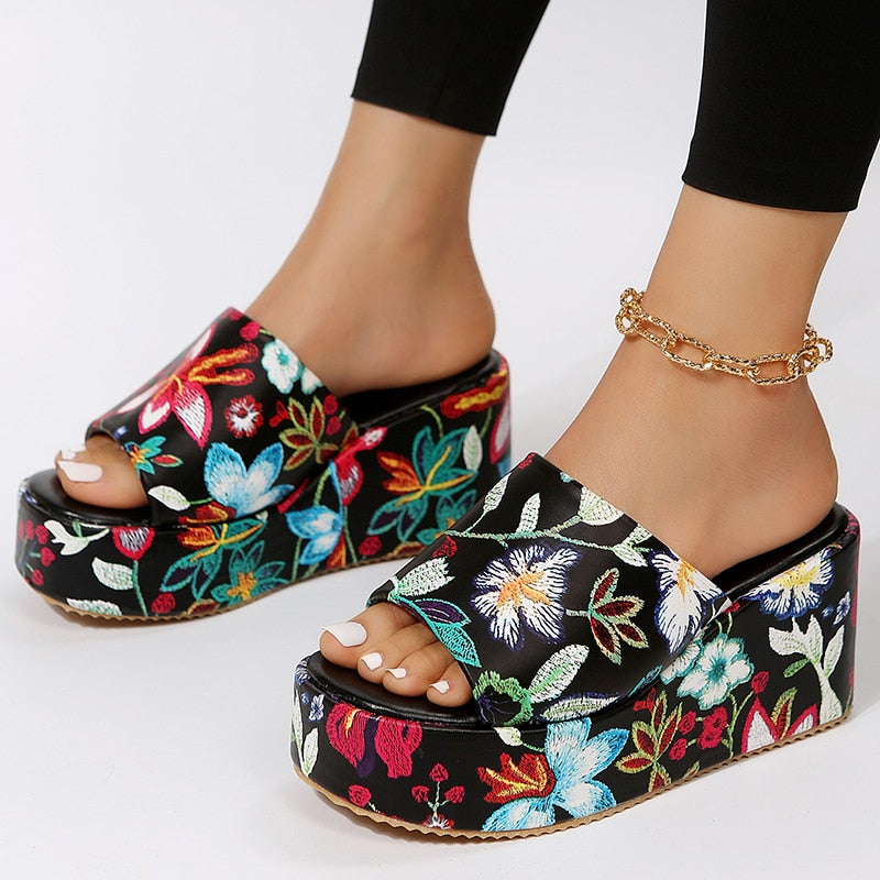 Summer New Shoes for Women Fashion Bohemian Style Women's Wedge Sandals Leisure Beach Slippers Sandalias De Mujer Verano