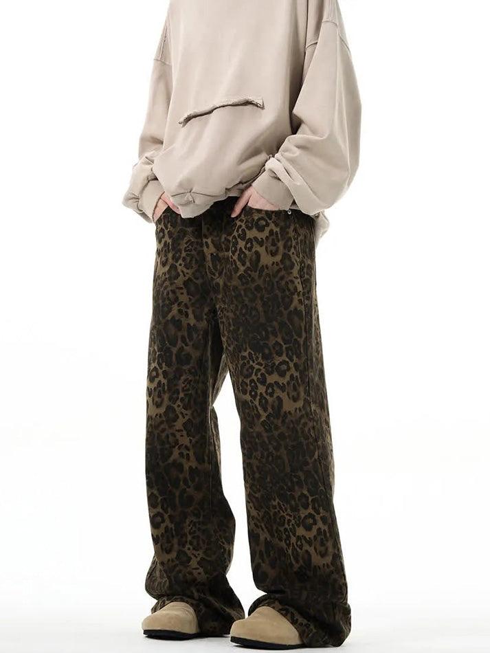 Ddbos - Leopard Print Straight Leg Jeans