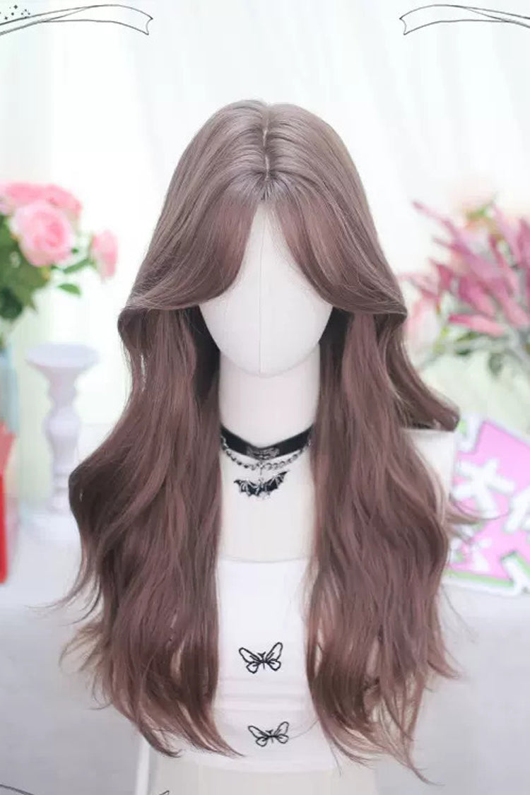 Ddbos - Milk Tea Rose Pink Sweet Lolita Long Curly Wigs