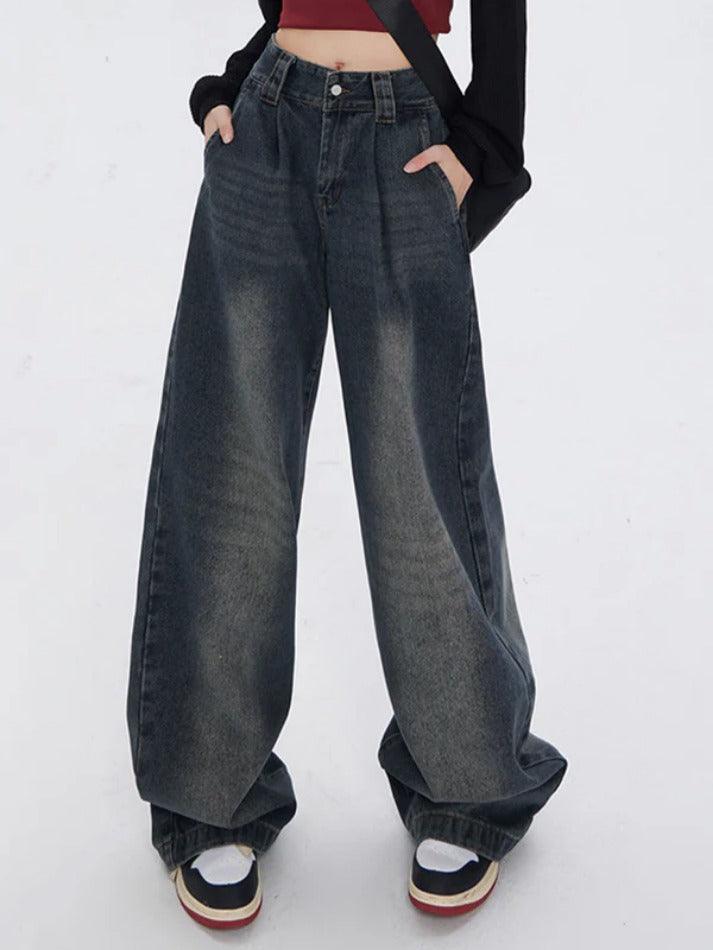 Ddbos - Vintage Wash High Rise Boyfriend Jeans