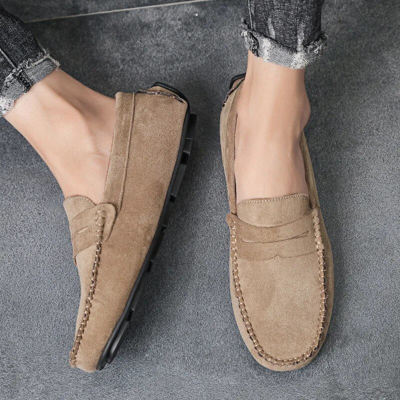 Ddbos New Suede Men Casual Shoes Breathable Comfort Slip-on Mens Driving Shoes Fashion Male Lazy Shoes Luxury Brand Loafers Moccasins