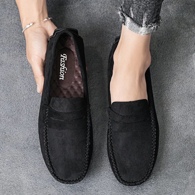 Ddbos Trend Suede Men Casual Shoes Breathable Comfort Slip-on Mens Driving Shoes Fashion Men Lazy Shoes Luxury Brand Loafers Moccasins