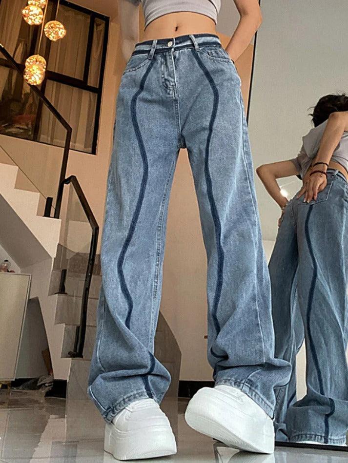 Ddbos - Creative Wash High Rise Boyfriend Jeans