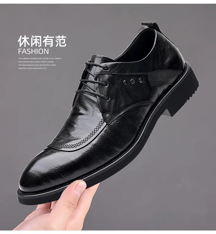 Ddbos Dress Shoes for Men Genuine Leather Business Formal Oxfords Footwear Quality Leather Loafers Zapatos Hombre Man Wedding Shoes