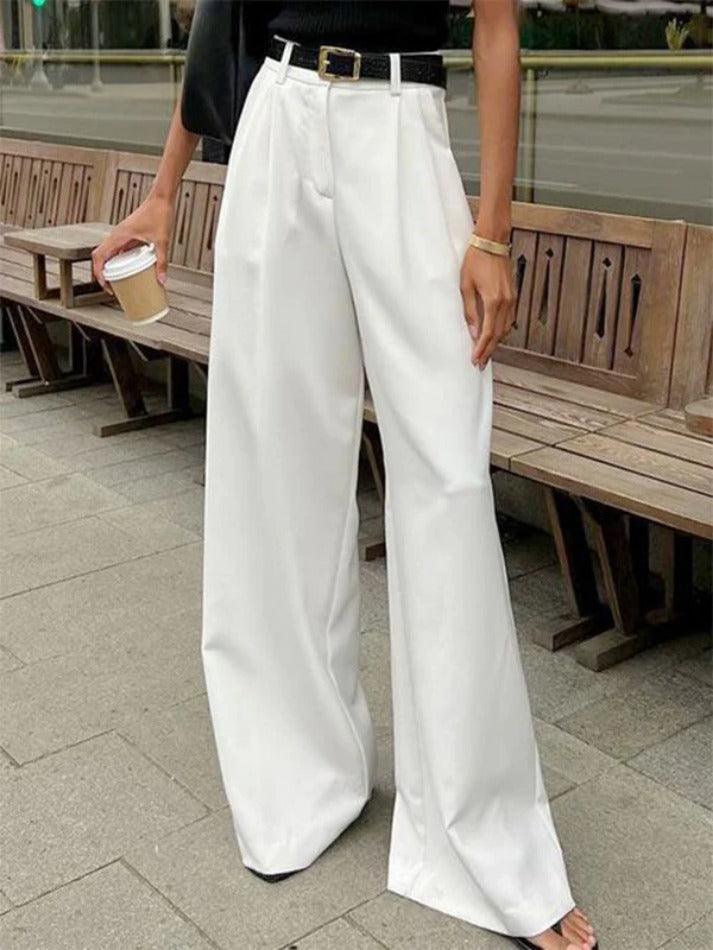 Ddbos - White High Rise Tailored Pants