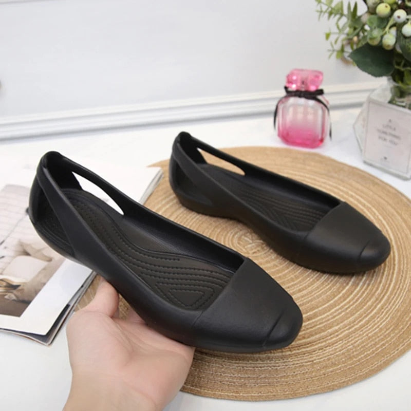 Summer Women Plastic Sandals Flats Shoes For Women Girls Ladies Mule Clogs Slippers Slip On Black Garden Clogs Immortal