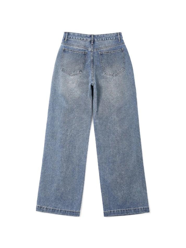 Ddbos - Pocket Design Blue Wash Boyfriend Jeans