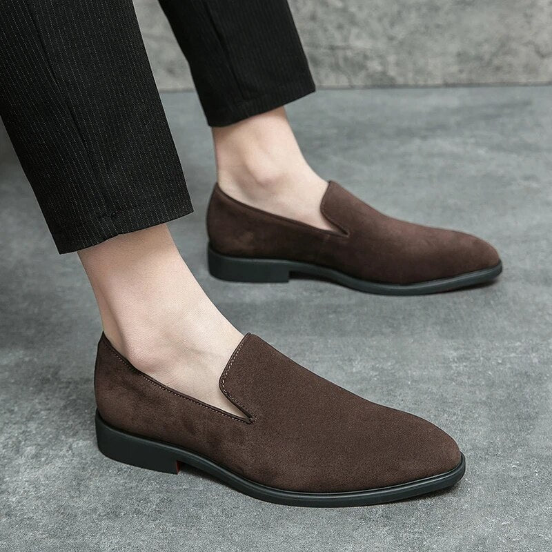 Ddbos Spring Italian luxury designer brand suede leather shoes Business Office Dress shoes for man Brown nightclub Party Loafers man