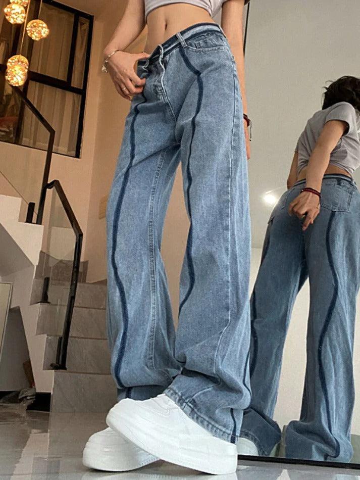 Ddbos - Creative Wash High Rise Boyfriend Jeans