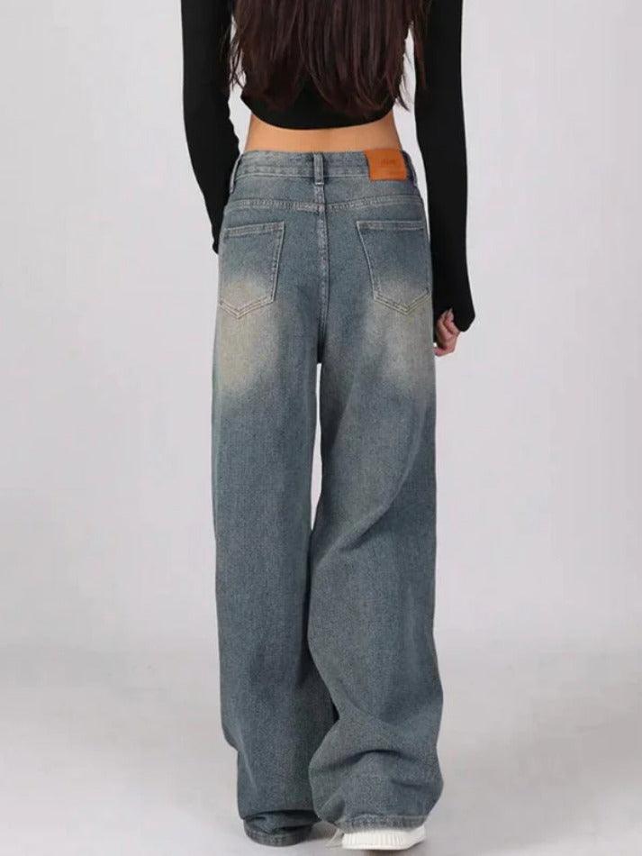 Ddbos - Vintage Washed High Waist Boyfriend Jeans