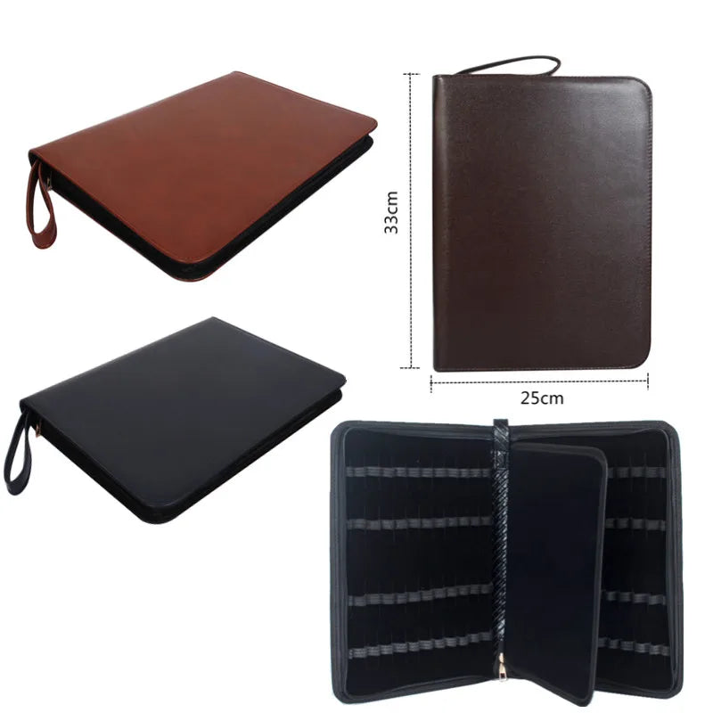 BACK TO SCHOOL  New leather Large Capacity Fountain Pencil Case 48 Slots Pen Bag Writing Holder Supplies Accessories