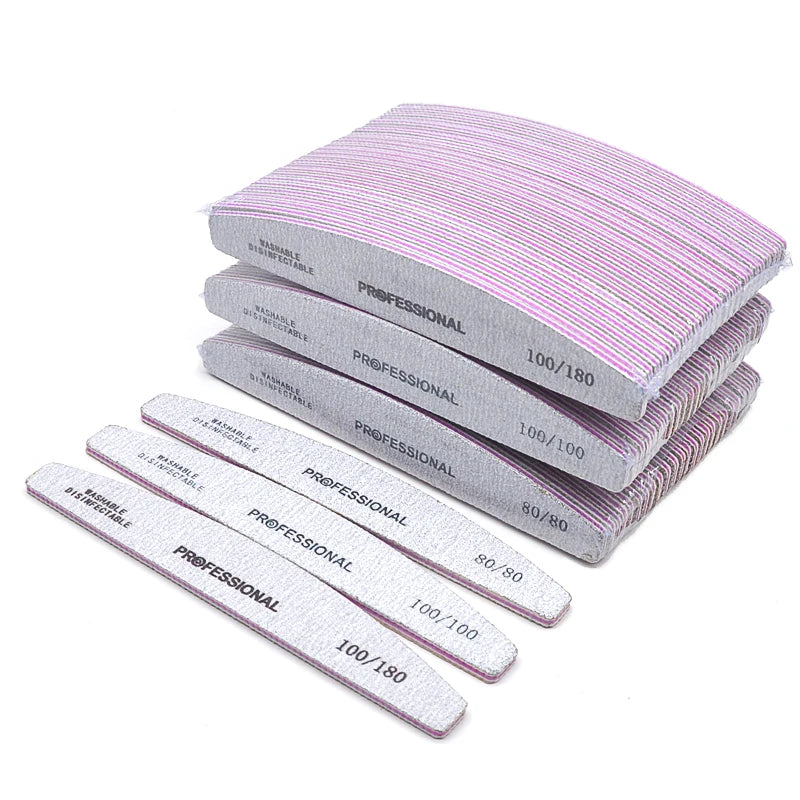 Ddbos 5/10 Pcs/Lot Professional Nail Files For Manicure 80 100 180 Grey Boat Nail Polish File Emery Board Strong Sandpaper Nails File