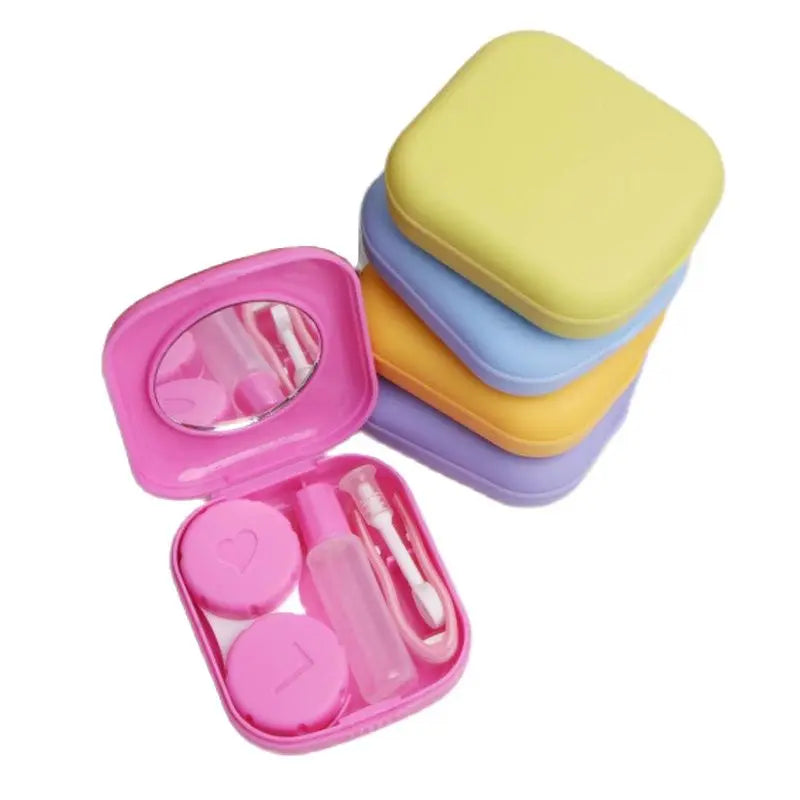 Ddbos Lovely Pocket Mini Contact Lens Case Travel Kit Easy Carry Mirror Lenses Box Container