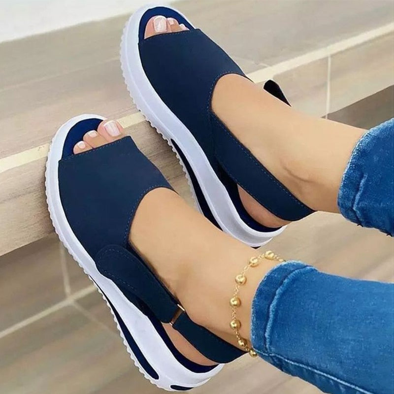 Ddbos Women Sandals Heels Sandals Peep Top Summer Shoes Women Platform Sandals Soft Wedges Shoes Sandalias Mujer Casual Footwear