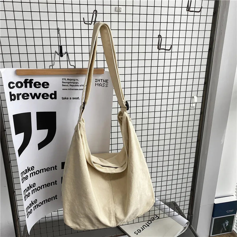 DdbosvShoulder Bag Women Shopper Canvas Tote Bag Female Solid Simple Large Capacity Crossbody Bags Women Designer Handbags