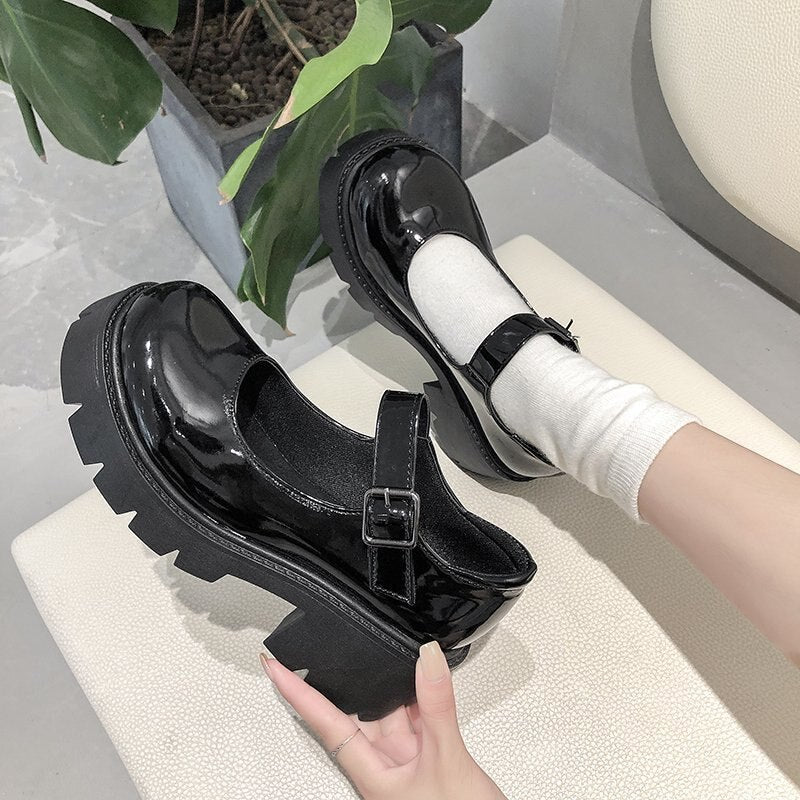 Lolita platform shoes women Japanese Style Mary Jane Shoes Vintage Girls High Heel College Student shoes boots 42