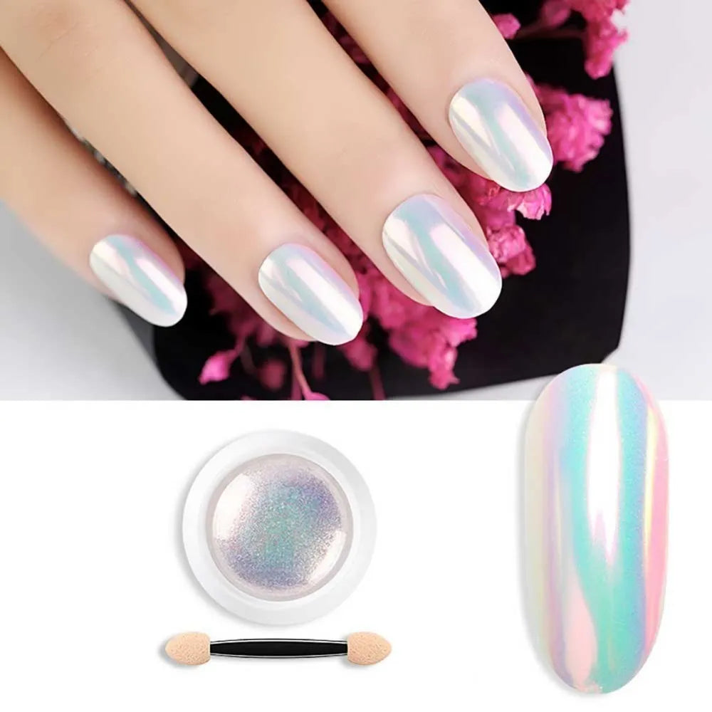 Mermaid Nail Glitter Powder Pearl Shell Shimmer Powder Glimmer Dust Pretty Shimmer Laser Glitters Nail Art Decorations