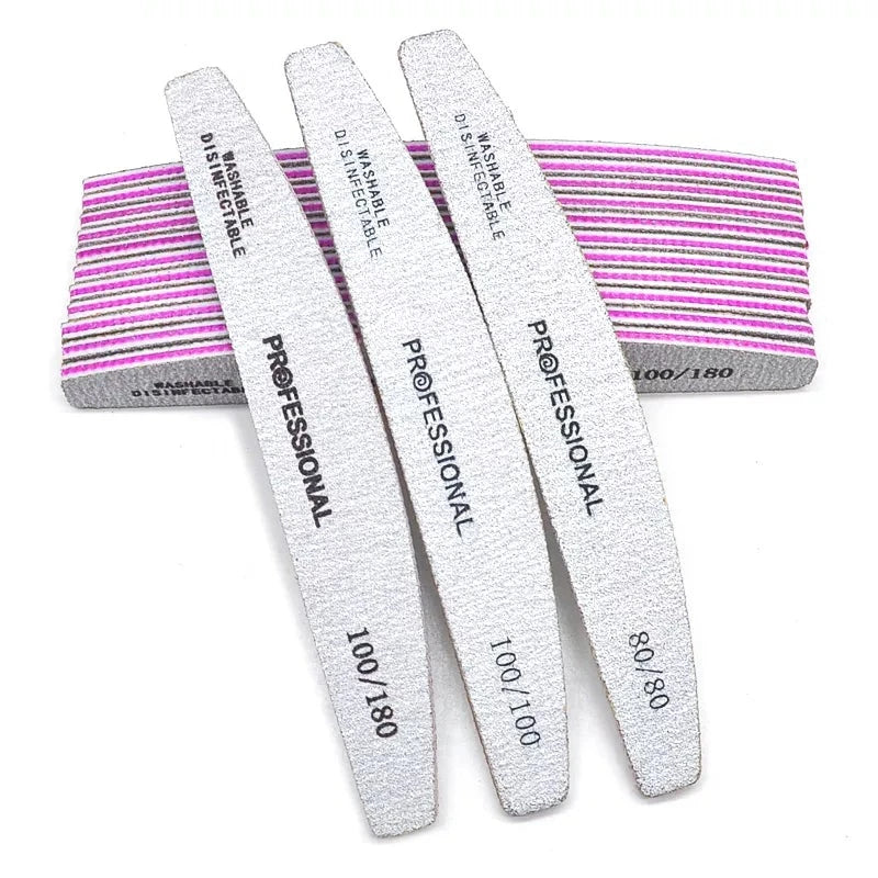 Ddbos 5/10 Pcs/Lot Professional Nail Files For Manicure 80 100 180 Grey Boat Nail Polish File Emery Board Strong Sandpaper Nails File