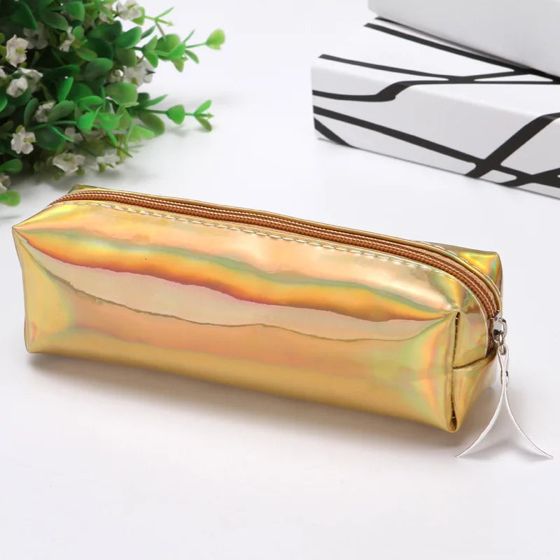 Ddbos BACK TO SCHOOL 1 Pcs Kawaii Pencil Case Laser girl's heart is simple School Pencil Box Pencilcase Pencil Bag School Supplies Stationery