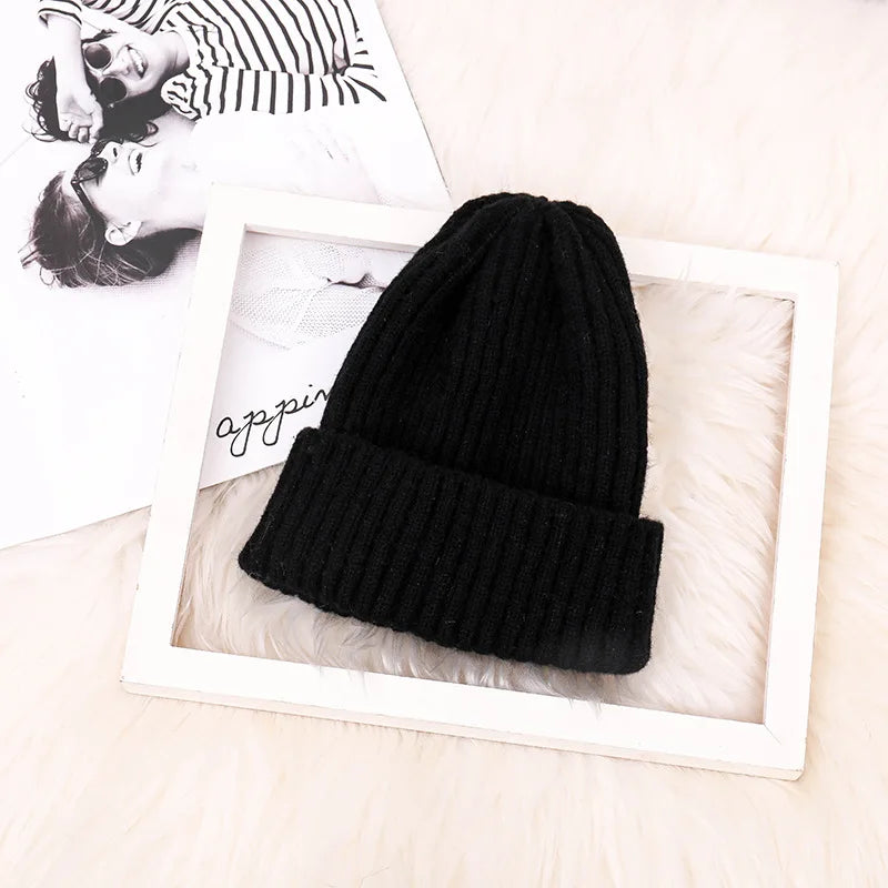 Ddbos Unisex Hat Cotton Blends Solid Warm Soft HIP HOP Knitted Hats Men Winter Caps Women's Skullies Beanies For Girl шляпа