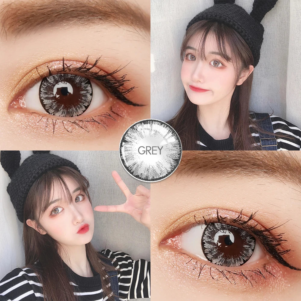 Ddbos 2pcs/pair Lenses Colored Contact Lenses for Eyes MAXIY GIRL Series 6 Tone Dia 14.5mm Comestic Color Contacts