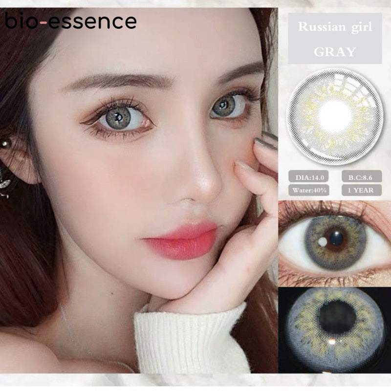 1 Pair Colored Contact Lenses for Eyes Russian Girl Blue Lenses Monet Green Eye Lenses Big Eye Fashion Lenses