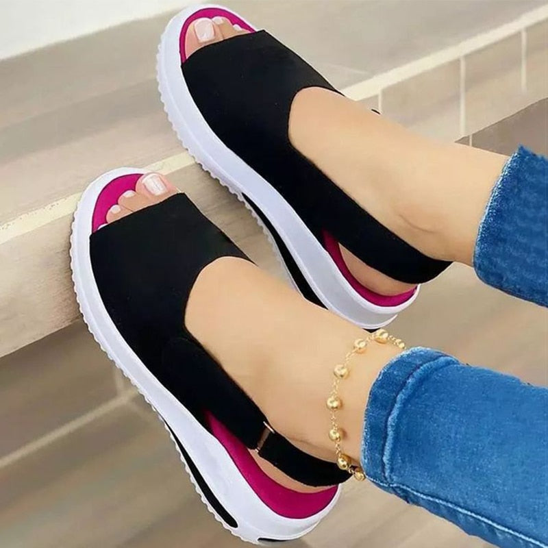 Ddbos Women Sandals Heels Sandals Peep Top Summer Shoes Women Platform Sandals Soft Wedges Shoes Sandalias Mujer Casual Footwear