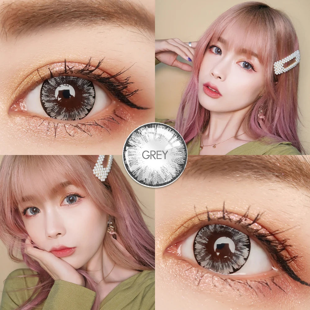 Ddbos 2pcs/pair Lenses Colored Contact Lenses for Eyes MAXIY GIRL Series 6 Tone Dia 14.5mm Comestic Color Contacts